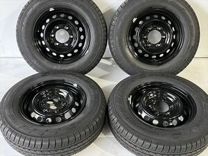 中古 ホイールタイヤ 4本 195/80R15 2022年製 9.9分山 新車外し 日産 キャラバン純正 スチール ラジアル タイヤ ヨコハマ ブルーアースVAN