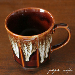 美濃焼 アメ流し 八角 マグカップ コーヒー カップ 磁器 パタミン カフェ 店舗什器 コーヒー 紅茶 陶器の画像2