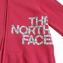 ノースフェイス THE NORTH FACE スウェットパーカー トレーナー ジップアップ 裏起毛 ロゴプリント Mサイズ ピンク 6141_画像5