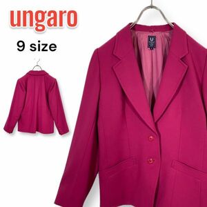 Emanuel Ungaroemanyu L Ungaro wool tailored jacket total reverse side lady's 9 number pink Vintage anonymity delivery 