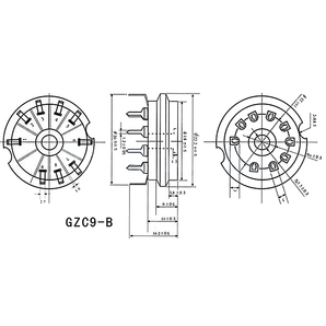 基板取付け用 真空管ソケット 高品質 金メッキ品 プリアンプ等 セラミック製 ECC83 6DJ8 EL84 6922 12AX7 9ピンの画像2