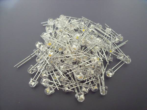 5mm hat type LED. white color 100 piece high luminance 