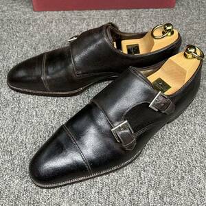 Enzo Bonafeentsobonafe Beams special order used leather shoes double monk tea color 61/2 strut chip 
