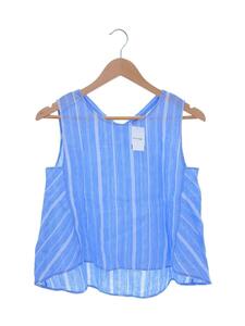 MACPHEE* no sleeve blouse /36/linen/BLU/ stripe /12-01-82-01504
