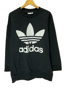 adidas◆スウェット/XO/コットン/BLK/無地/CW1236/TREFOIL OVERSIZED CREW/アディダス