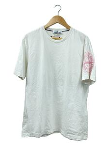 STONE ISLAND◆STITCHES LOGO ONE SLEEVE TEE/Tシャツ/L/コットン/WHT/無地/781521578