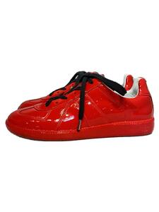 Maison Margiela◆REPLICA/ジャーマントレーナー/ラバー加工/ローカットスニーカー/36/RED/エナメル