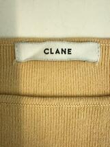 CLANE◆23AW/SLIT COLLAR RIB KNIT TOPS/セーター(薄手)/1/ポリエステル/BEG/無地_画像3