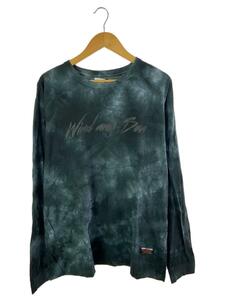 WIND AND SEA◆WILDSIDE/YOHJI YAMAMOTO/タイダイ/長袖Tシャツ/4/コットン/ブラック/総柄