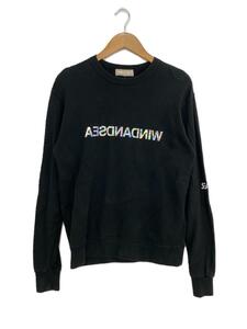 WIND AND SEA◆Iridescent CREW NECK/使用感有/スウェット/S/コットン/BLK/wds-cs-243