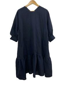 Demi-Luxe BEAMS◆7分袖ワンピース/36/レーヨン/NVY/無地/64-26-2617-632