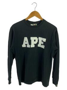 A BATHING APE◆長袖Tシャツ/M/コットン/BLK/無地