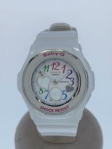 CASIO◆クォーツ腕時計・Baby-G/デジアナ/-/WHT/WHT/SS