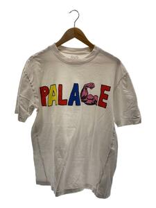 PALACE◆Tシャツ/M/コットン/WHT半袖/ホワイト/プリント/