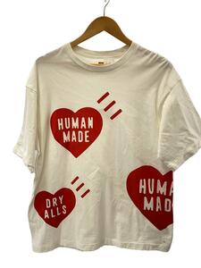 HUMAN MADE◆Tシャツ/L/コットン/WHT/総柄/BIG HEART T