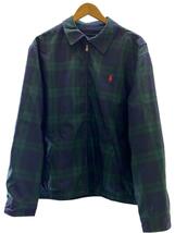 POLO RALPH LAUREN◆ジャケット/L/ポリエステル/GRN/チェック/0200011806_画像1