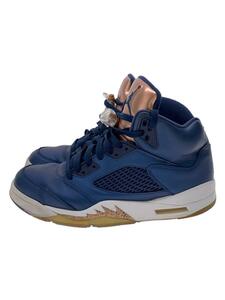 NIKE◆AIR JORDAN 5 RETRO/エアジョーダンレトロ/ネイビー/136027-416/27.5cm/NVY/