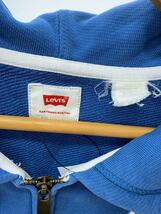 Levi’s◆ジップパーカー/-/コットン/BLU/無地_画像3