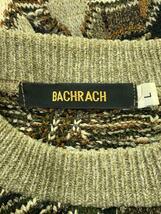 Bachrach◆セーター(厚手)/L/アクリル/ブラウン/総柄/3Dニット/ダイヤ柄_画像3