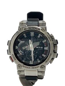 CASIO◆ソーラー腕時計・G-SHOCK/アナログ/SLV/BLK