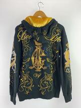 CHRISTIAN AUDIGIER/ジップパーカー/M/コットン/BLK/総柄_画像2