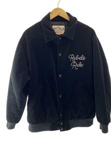 CALEE◆EMBROIDERY CORDUROY AWARD TYPE JACKET/L/コーデュロイ/BLK