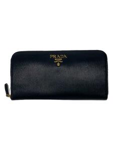 PRADA◆長財布/-/BLK/無地/メンズ