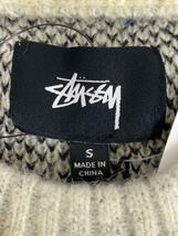 STUSSY◆セーター(厚手)/S/アクリル/BEG/無地/117078_画像3