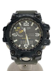 CASIO◆ソーラー腕時計・G-SHOCK/デジアナ/ラバー/BLK/KHK/SS