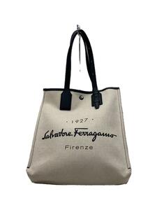 Salvatore Ferragamo◆サルヴァトーレフェラガモ/トートバッグ/キャンバス/アイボリー