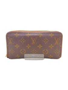 LOUIS VUITTON◆1)ジッピー・ウォレット_モノグラム・キャンバス_BRW/PVC/BRW/総柄/メンズ