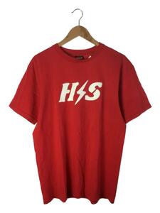 HIDE AND SEEK◆HSプリントTシャツ/L/コットン/RED