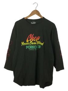 PORKCHOP◆YOUR OWN WOODプリント/長袖Tシャツ/XL/-/BLK/OE1230