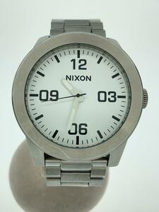 NIXON◆クォーツ腕時計/アナログ/ステンレス/WHT/SLV/THE CORPORAL