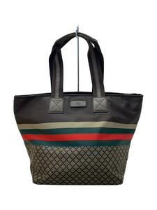 GUCCI◆トートバッグ/ナイロン/BRW/267922 506631/ディアマンテ/ナイロン/ショルダートートバッグ