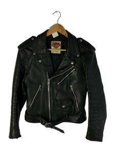 HARLEY DAVIDSON* double rider's jacket /38/ leather /BLK