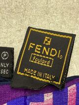 FENDI◆スカーフ/シルク/PUP/レディース/ズッカ柄/少々ホツレ_画像3