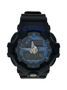 CASIO◆クォーツ腕時計・G-SHOCK/デジアナ/ラバー/BLU/BLK