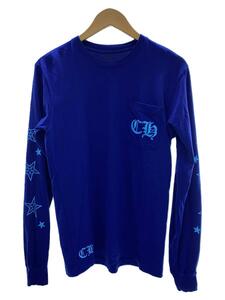 CHROME HEARTS◆BLUE STAR LONG SLEEVE TEE/長袖Tシャツ/M/コットン/BLU