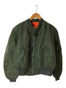 ALPHA INDUSTRIES◆フライトジャケット/M/ナイロン/KHK/0615-00-573-8336/シミ有/USA製