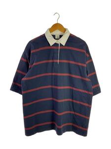 6(ROKU) BEAUTY & YOUTH UNITED ARROWS*RUGGER SHIRT SHORT/ polo-shirt / cotton / navy / border /8617-241-0352