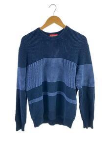 Supreme◆15SS/TonalStripe CrewneckSweater/セーター(厚手)/M/コットン/NVY/ボータ-