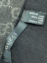 GUCCI◆マフラー/ウール/GRY/総柄/メンズ_画像2