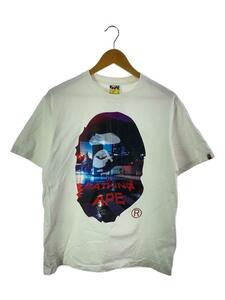 A BATHING APE◆Tシャツ/L/コットン/WHT/無地/001TEI801059M/グラフィックTシャツ/ビックロゴ/背面