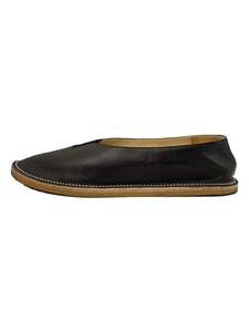 AURALEE◆LEATHER SLIP-ON/Made FOOT THE COACHERエスパドリーユ/US10/BLK/レザー