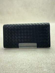 BOTTEGA VENETA◆長財布/-/BLK/無地/メンズ