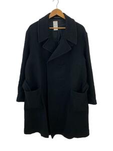 yohji yamamoto POUR HOMME◆コート/2/ウール/BLK/ブラック/無地/HQ-C06-114/チンストラップ付