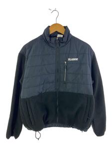 X-LARGE◆PANELED FLEECE JACKET/S/ポリエステル/BLK/無地/101234021014