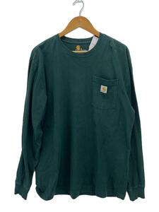 Carhartt◆長袖Tシャツ/M/コットン/GRN/無地/K126-HTG