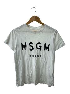 MSGM◆Tシャツ/M/コットン/WHT/ホワイト/フロントプリント/ロゴ/2240MM97J